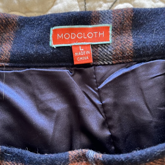 Blue, Orange, and White Plaid Mini Skirt- Modcloth - Picture 5 of 8